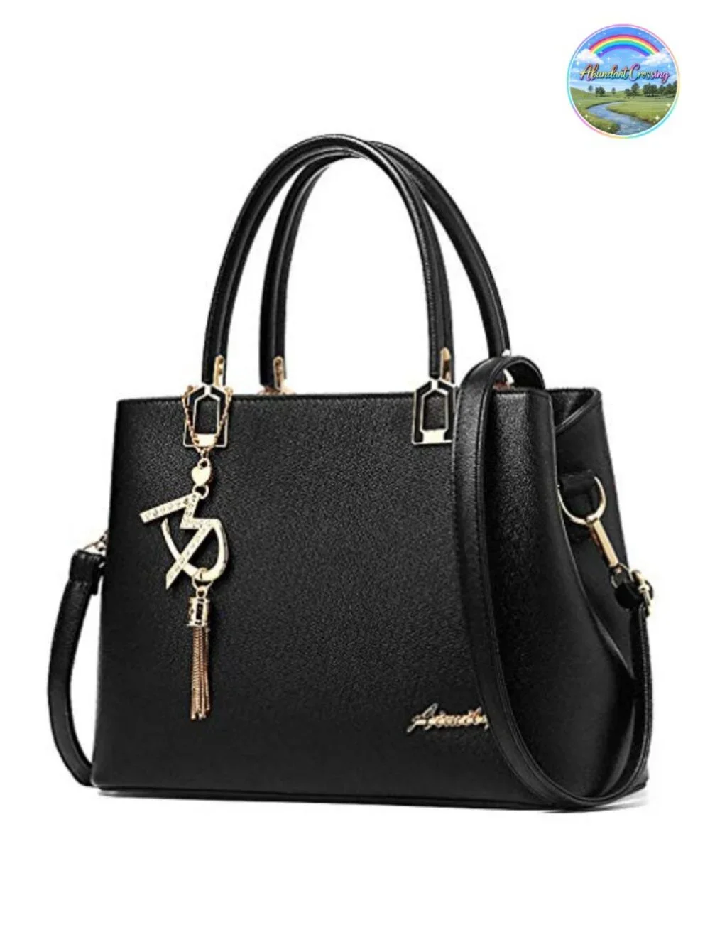 Faux PU Leather Top Handle Satchel Tote Bag with Shoulder Strap